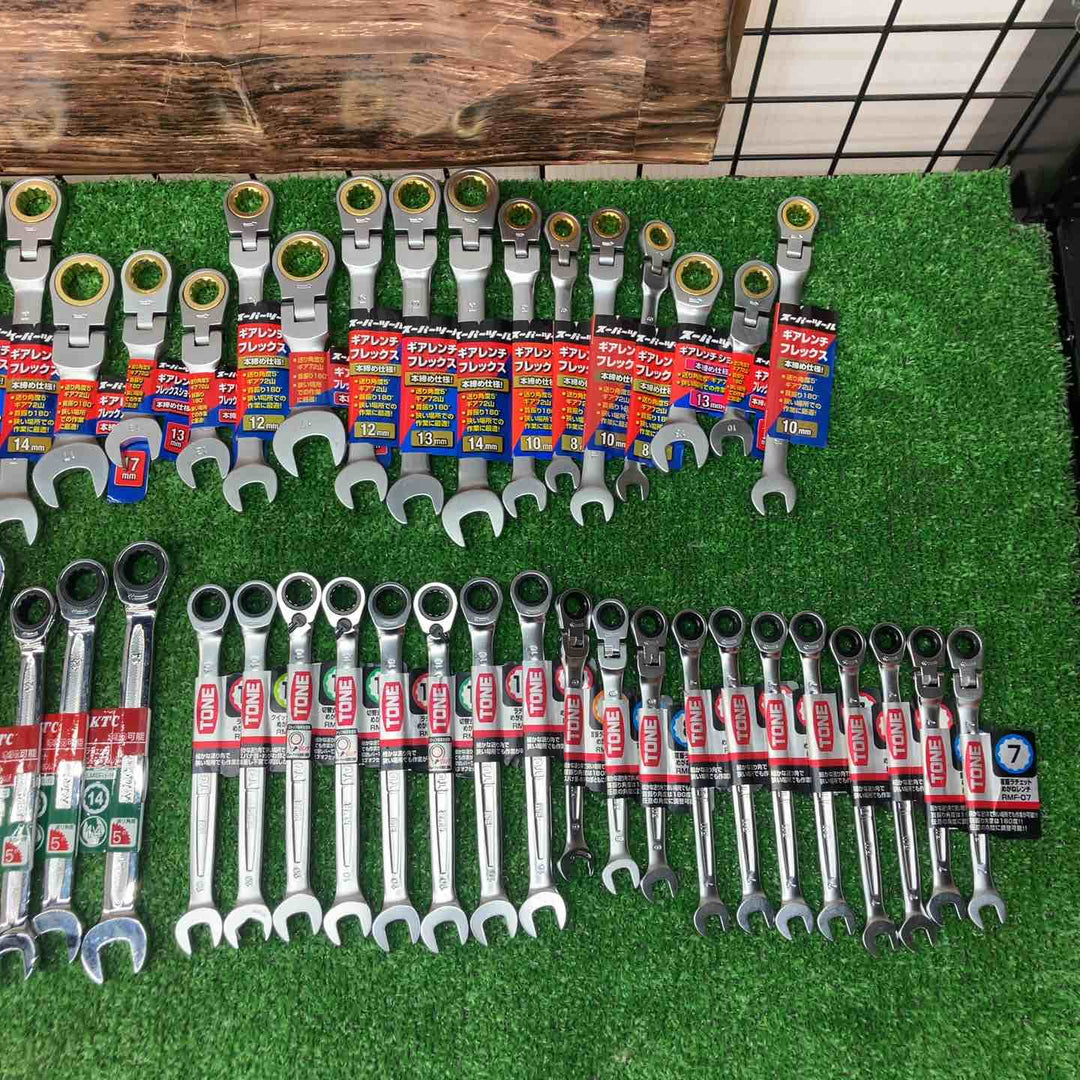 ギアレンチ ギヤレンチ 首振り ラチェット レンチ コンビネーション 100本 メーカー・サイズ混合 KTC トネ等【川越店】