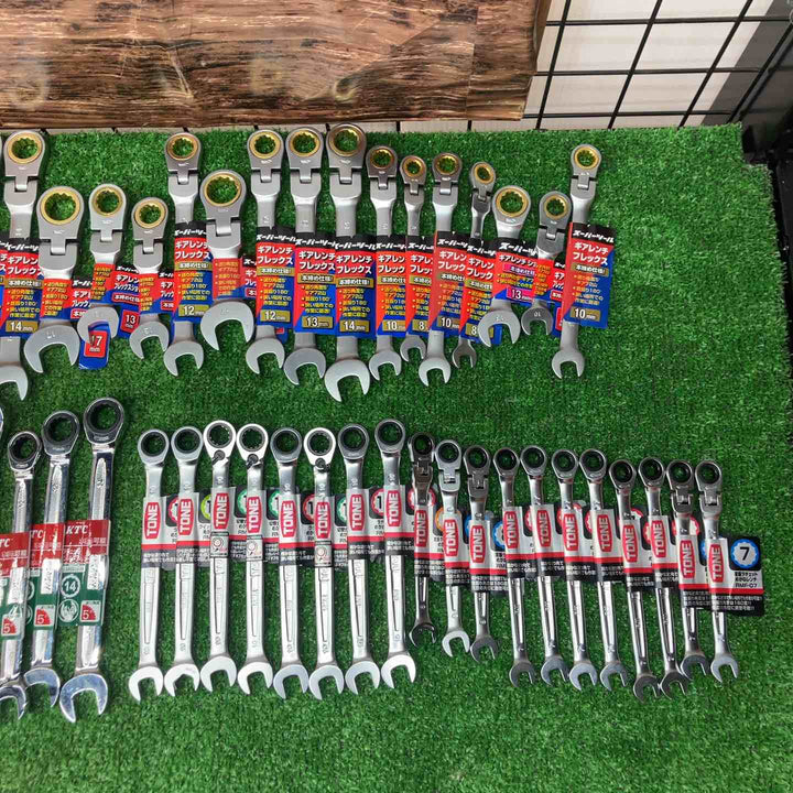 ギアレンチ ギヤレンチ 首振り ラチェット レンチ コンビネーション 100本 メーカー・サイズ混合 KTC トネ等【川越店】