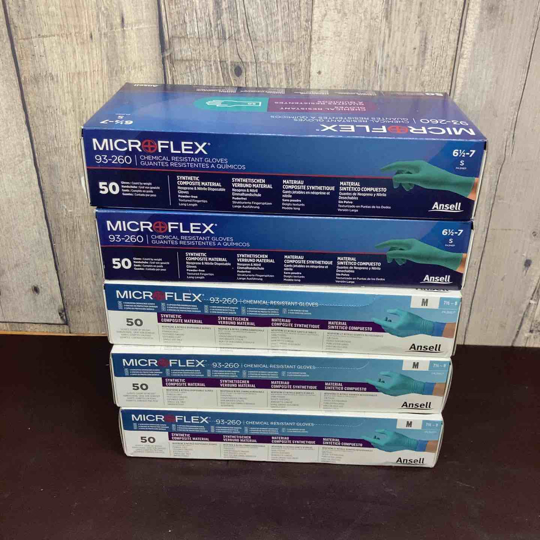 【未使用品(店頭展示品)】 Microflex(アンセル) 93-260 ニトリルネオプレン手袋 500枚×10箱セット S/M/Lサイズ 【東大和店】
