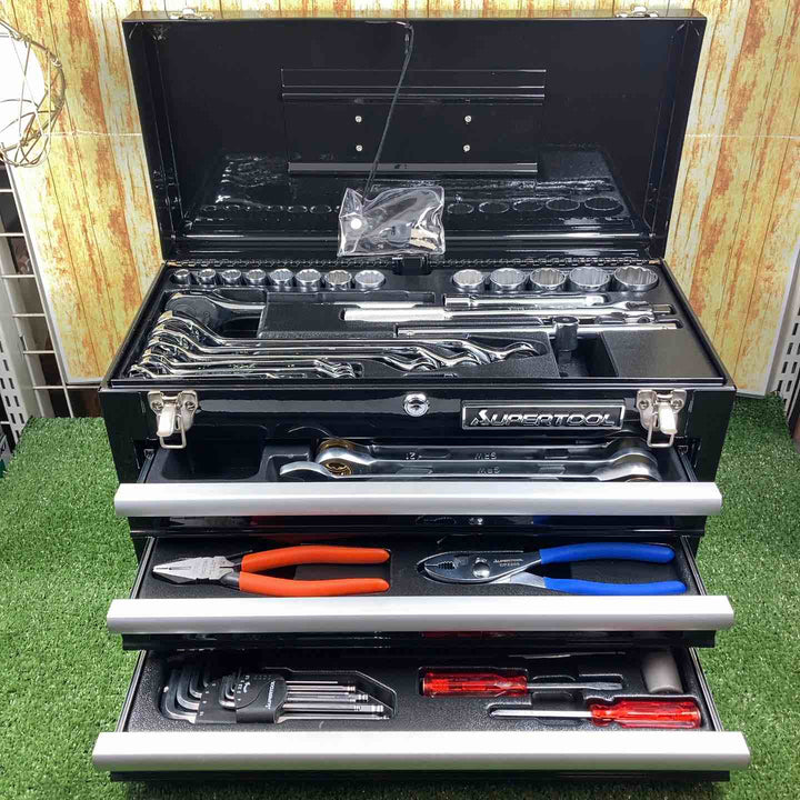 ▼スーパーツール プロ用デラックス工具セット チェストタイプ ツールボックス【川崎店】