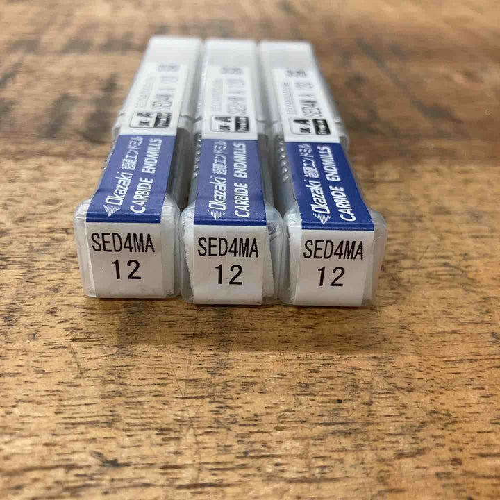 【未使用品】オカザキ 超硬エンドミル SED4M A 120 ミディアムスクエアエンドミル 3本セット【八潮店】