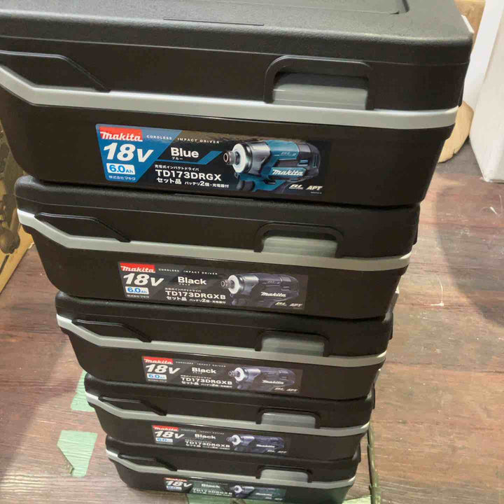 ★送料無料★マキタ(makita) コードレスインパクトドライバー TD173DRGX 5台セット　黒4台青1台