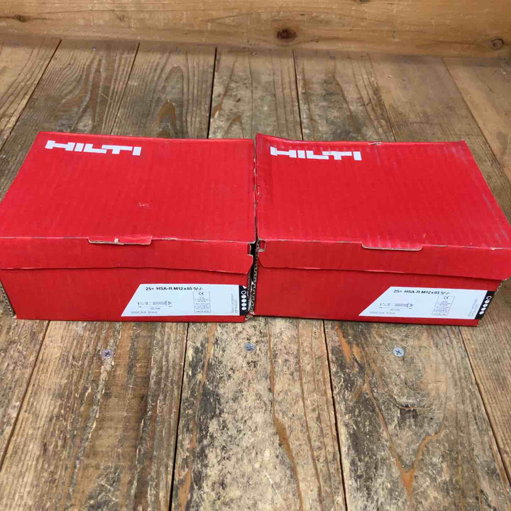 ヒルティ(HILTI) ステンレス製ウェッジ式アンカー HSA-R M12×85 5/-/- 25本入り4箱 計100本※箱に凹みや破れがあります【所沢店】