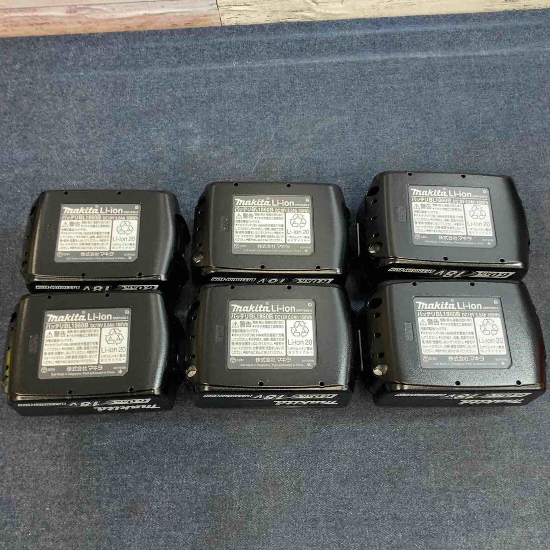 【未使用品】６個セット マキタ makita 18V 6.0Ah リチウムイオンバッテリー BL1860B【八潮店】