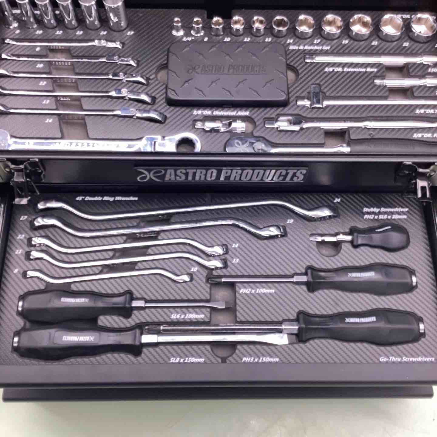 【美品】アストロクス00 2FG5 ツールセット マットブラック ミリ (76点組) TS203 / 工具・DIY用品