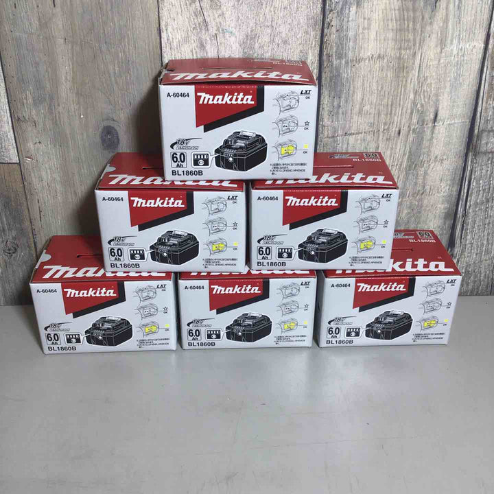 【未使用品】 純正 マキタ makita リチウムイオンバッテリー 18V/6.0Ah BL1860B 6個 バッテリー 純正品 18V 【戸田店】
