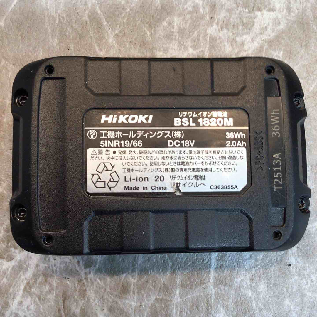 【中古品】◇HiKOKI(ハイコーキ) 18V 充電式 インパクトドライバー 18V2.0Ah畜電池×2個、充電器、ケース付 WH18DD(2BG)【八潮店】