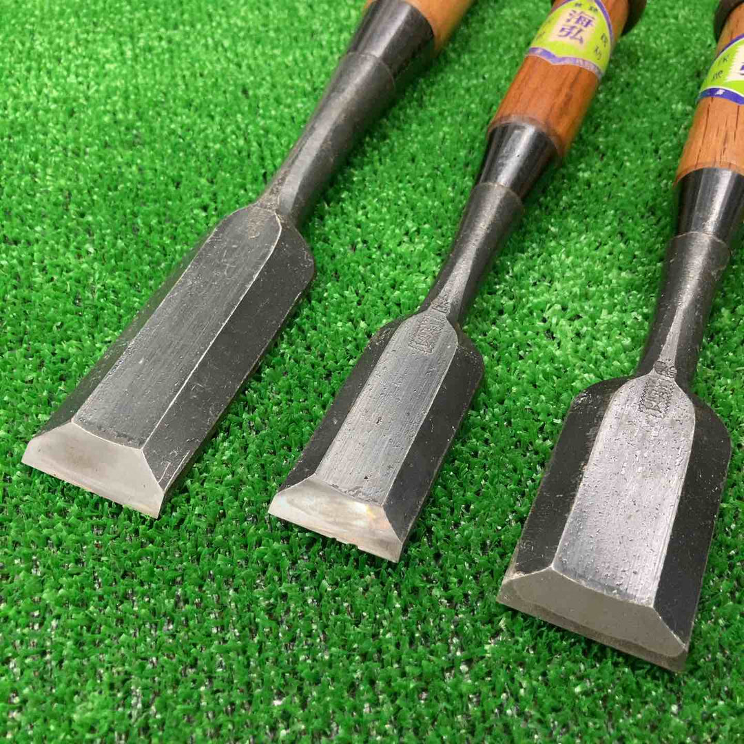 在銘「海弘」 追入鑿3本まとめ のみ ノミ 鑿 鉋 大工道具【桶川店】