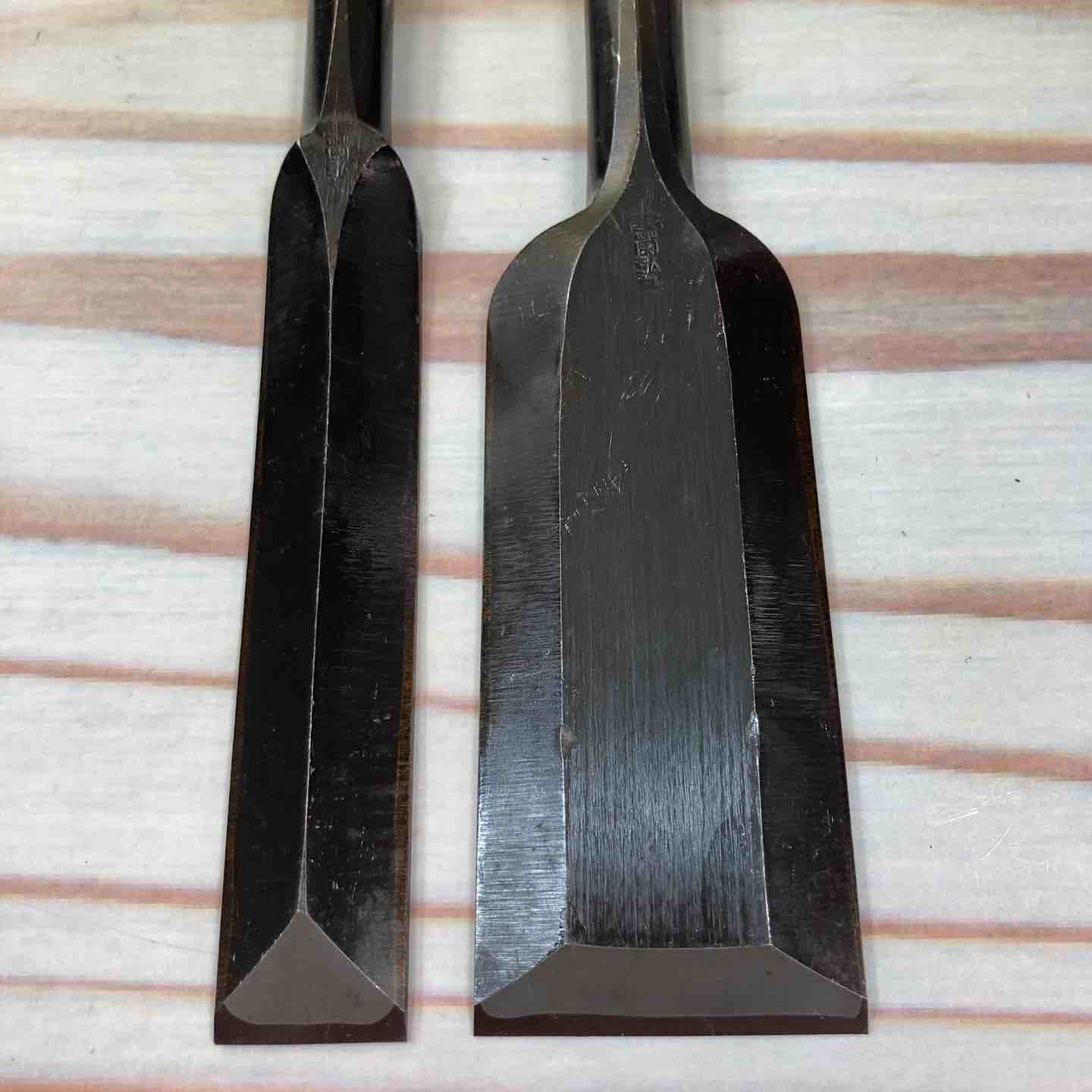 鑿 【長期保管品】 銘：菊弘丸 突きのみ24ミリ、48ミリ2本組 【川崎店
