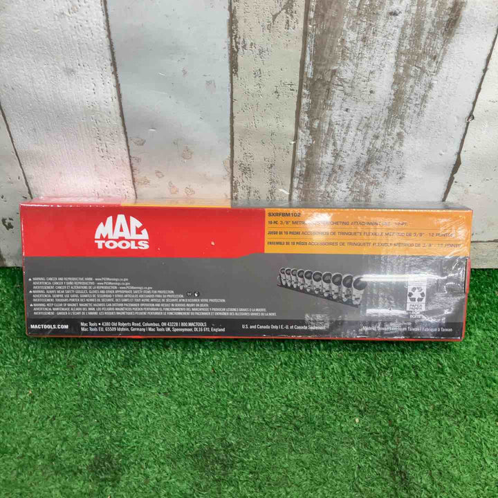 ◇MACTOOLS 3/8フレックスヘッドラチェットアタッチメント 10PC SXRFBM102【町田店】