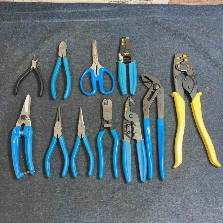 HOZAN ホーザン 工具11点 P-955 VA線ストリッパー 575034 圧着工具 N-14 P-245等 電気工事士 まとめ売り【八潮店】