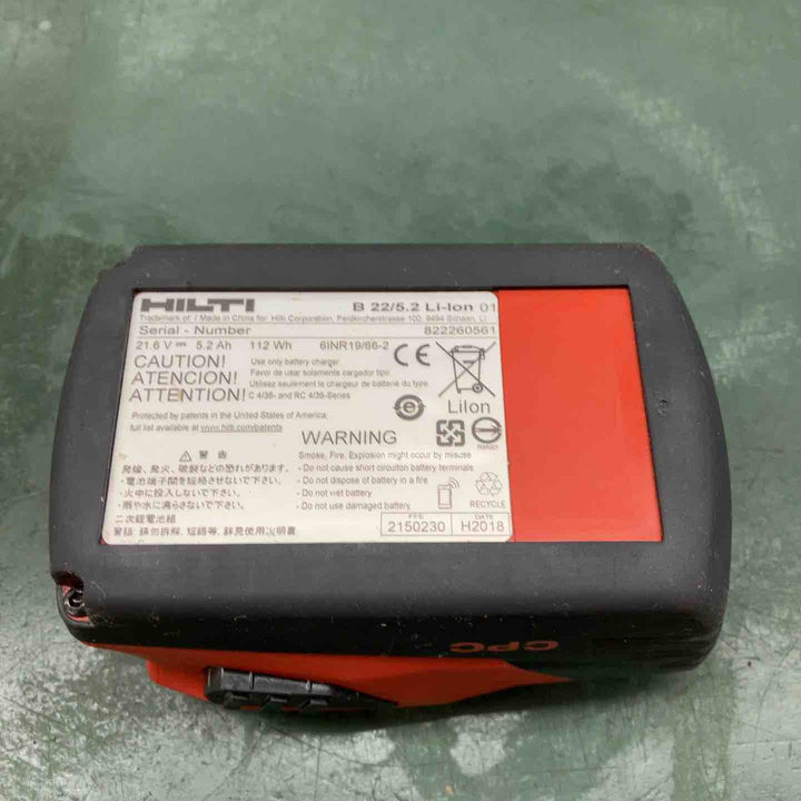 ◇ヒルティ(HILTI) リチウムイオンバッテリー B22 5.2 22V/5.2Ah【鴻巣店】