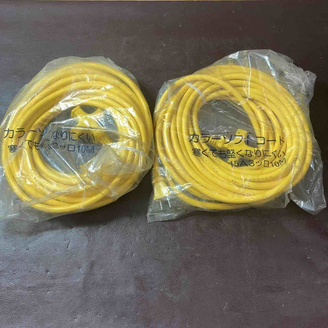 【未使用品(店頭展示品)】 カラーソフトコード 15A 3つ口 10m 5個まとめ 延長コード 【東大和店】