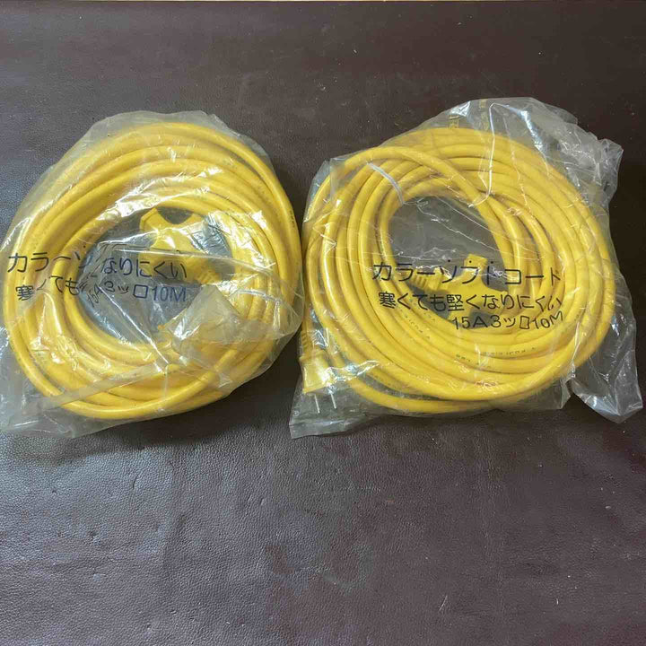【未使用品(店頭展示品)】 カラーソフトコード 15A 3つ口 10m 5個まとめ 延長コード 【東大和店】