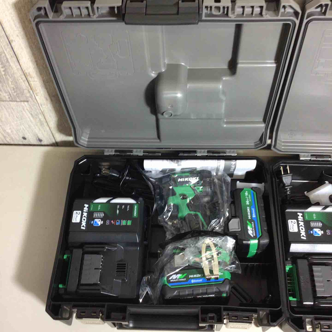 【未使用品】 ハイコーキ HIKOKI 日立 コードレス インパクトドライバ アグレッシブグリーン WH36DD(2XHLSZ) 2台 フルセット インパクト グリーン 緑 純正 充電式 【戸田店】