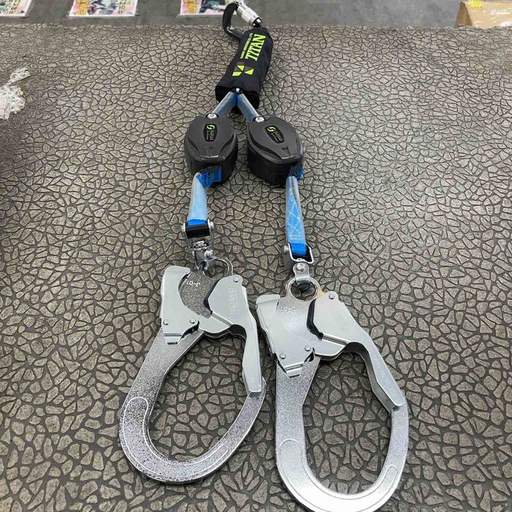 ◇タイタン(TITAN) REELOCKmini(リーロックミニ)ロック装置付き巻取器タイプ1ランヤード HL-HW-130型 ダブル フルハーネス型/胴ベルト型兼用 新規格対応【川崎店】