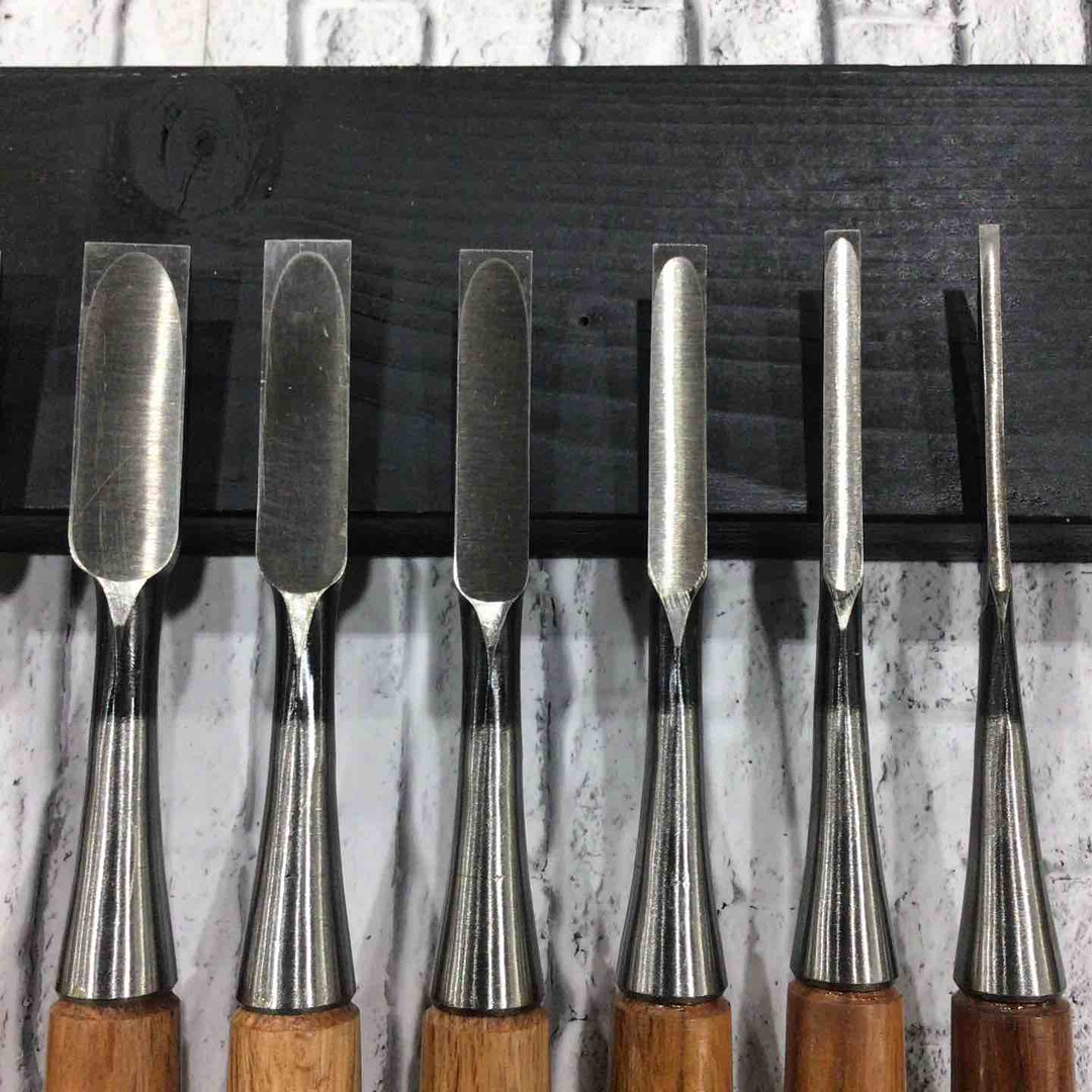 輝久 追入鑿 10本組 赤樫柄 本体のみ 【川口店】