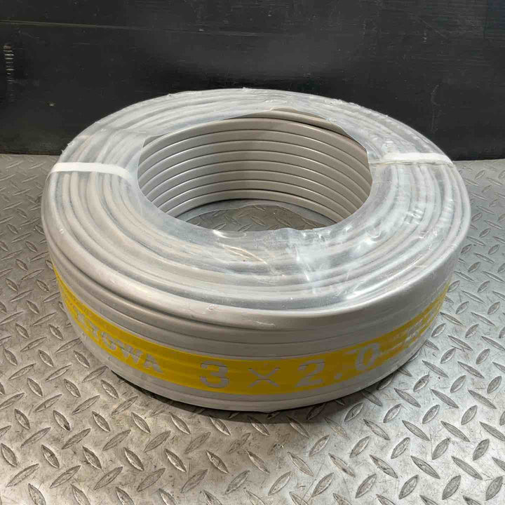 協和電線工業株式会社VVFケーブル 2.0mm×3芯 100m巻 (灰色) (新品未使用 )【草加店】
