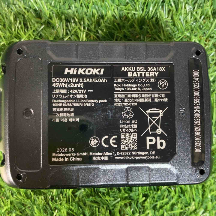 ★ハイコーキ(HIKOKI ※旧:日立工機) リチウムイオンバッテリー 36V/2.5Ah BSL36A18X【戸田店】