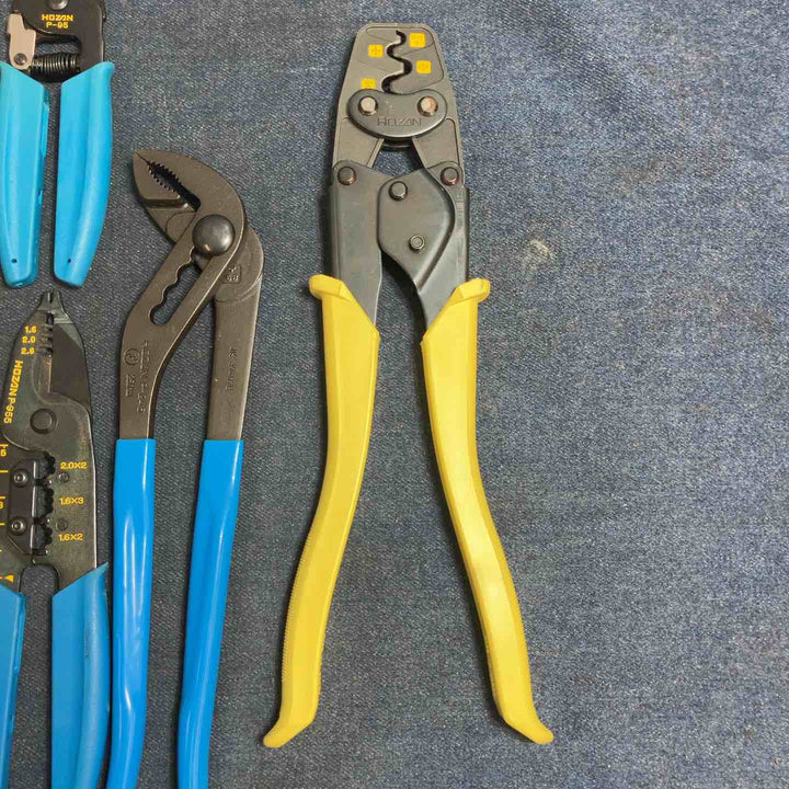 HOZAN ホーザン 工具11点 P-955 VA線ストリッパー 575034 圧着工具 N-14 P-245等 電気工事士 まとめ売り【八潮店】