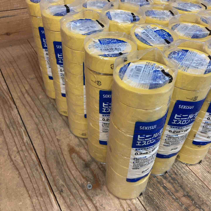 セキスイ(SEKISUI) 積水 エスロンテープ No.360 V360R01 塩化ビニル (0.2mmx19mmx10ｍ・黄色)290個+ピンク10個 計300個【所沢店】