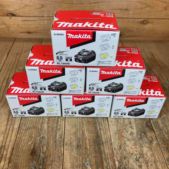 【未使用品】純正品 マキタ(makita) リチウムイオンバッテリー 18V/6.0Ah BL1860B 6個セット まとめ売り【所沢店】