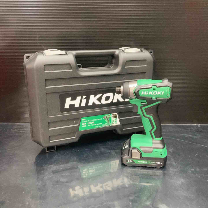 ◇HiKOKI(ハイコーキ) 18V 充電式 インパクトドライバー 18V2.0Ah畜電池×2個、充電器、ケース付 WH18DD(2BG)【川越店】
