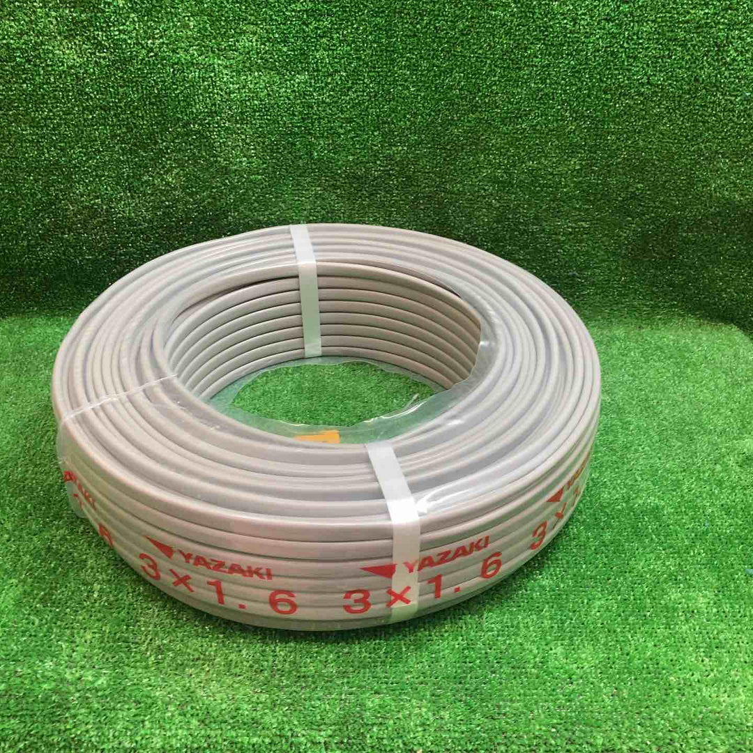 矢崎 VVFケーブル 1.6mm×3芯 100m巻 (灰色) VVF1.6mm×3C×100m YAZAKI【川越店】