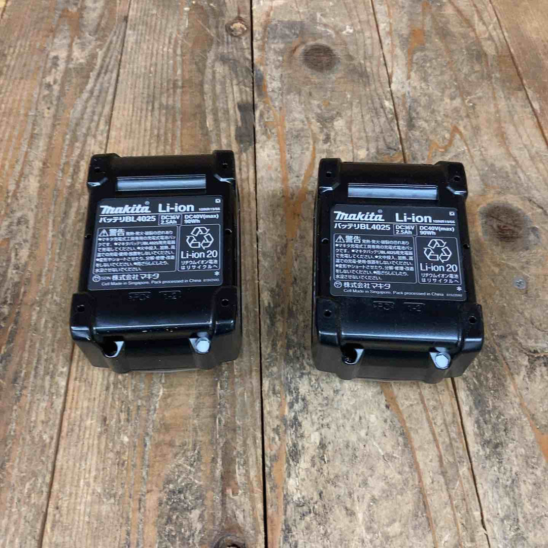 未使用品 マキタ(makita) リチウムイオンバッテリー 40Vmax/2.5Ah BL4025 バラシ 計2点【所沢店】