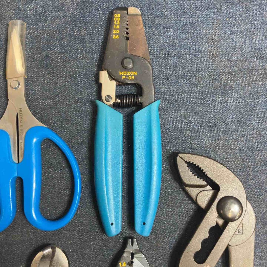 HOZAN ホーザン 工具11点 P-955 VA線ストリッパー 575034 圧着工具 N-14 P-245等 電気工事士 まとめ売り【八潮店】