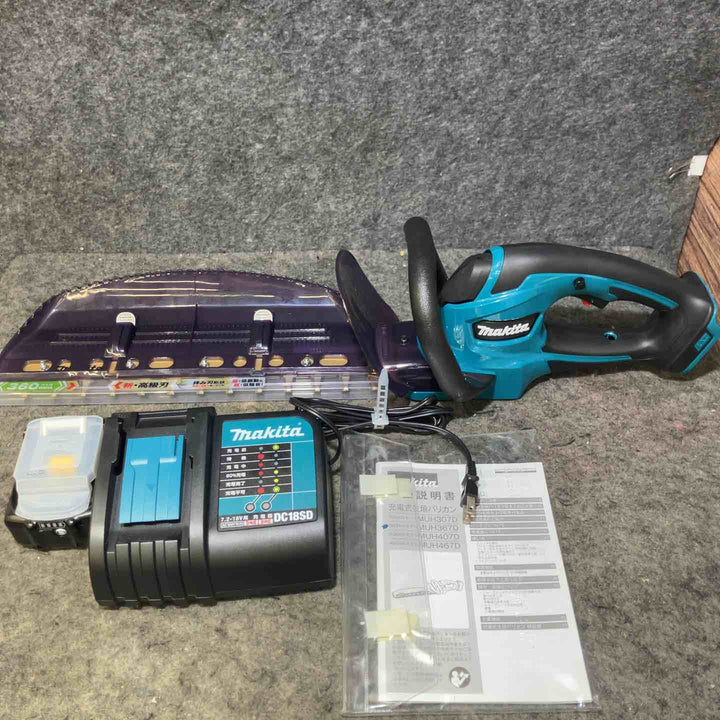 【美品】◇マキタ(Makita) 360ミリ充電式生垣バリカン 18V3Ah バッテリ・充電器付 MUH367DSF【桶川店】