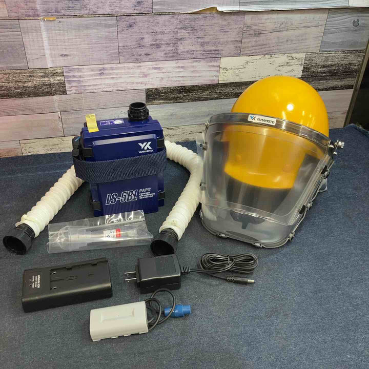 【未使用品】◇YAMAMOTO 電動ファン付呼吸用保護具 LS-355;H1SNZ ヘルメットタイプ(高所作業用)【八潮店】