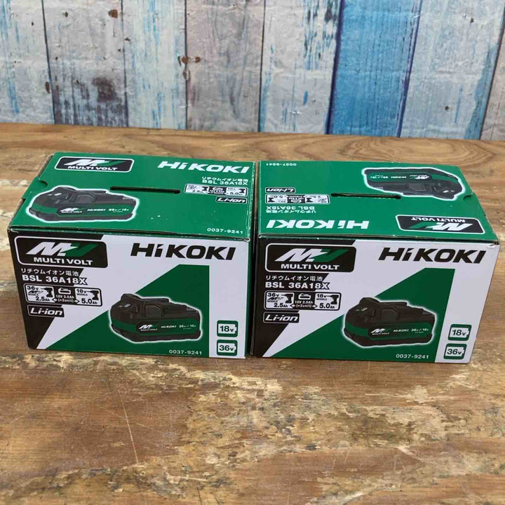 ▼ハイコーキ(HIKOKI ※旧:日立工機) リチウムイオンバッテリー 36V/2.5Ah BSL36A18X 2個セット Bluetooth無し【柏店】