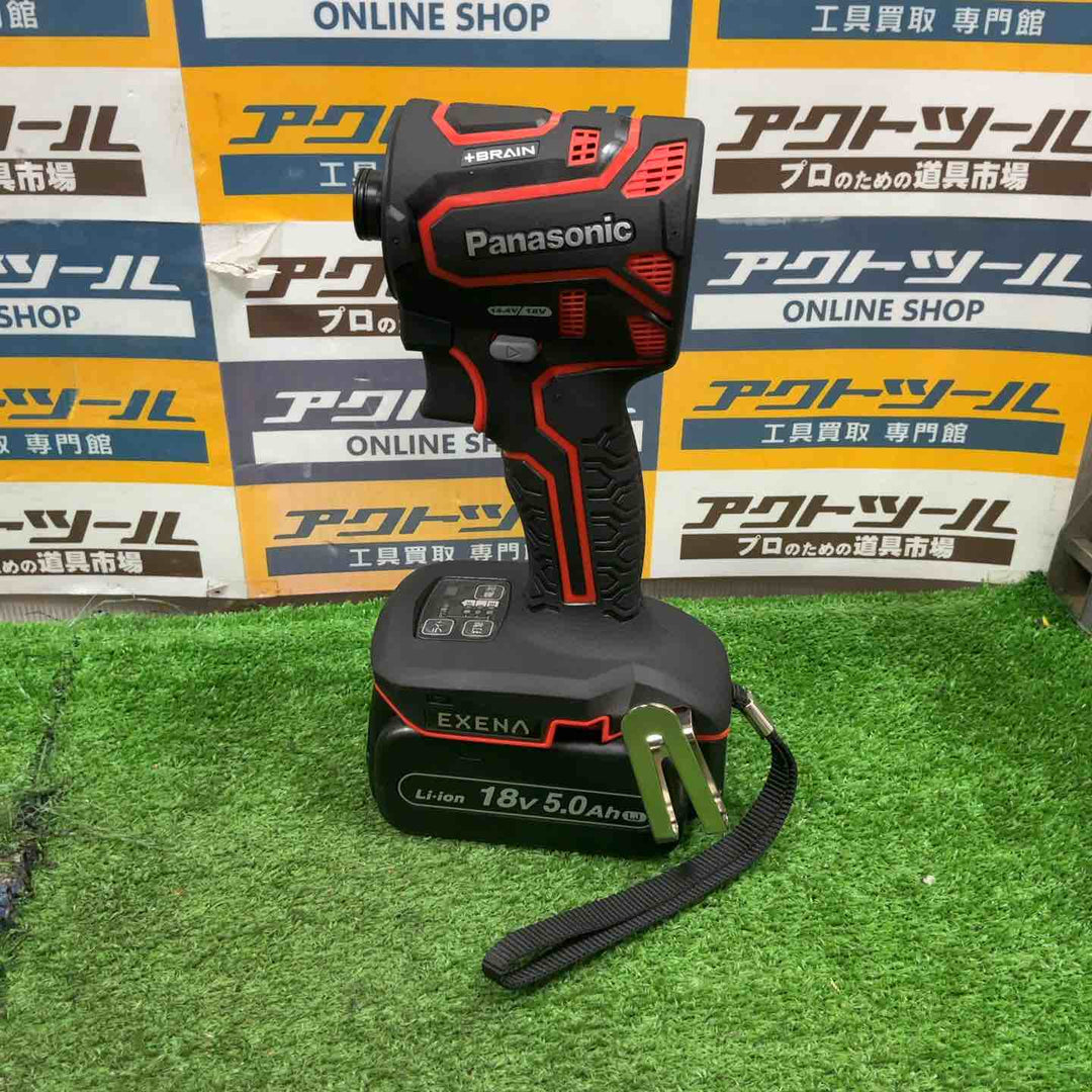 ◇パナソニック 充電インパクトドライバー EZ1PD1 デュアル(14.4V/18V対応)+BRAIN 電子クラッチ搭載 18V高容量5.0Ah電池パック×2個・充電器・アタッチメント・プラスチックケース付 EXENA Pシリーズ レッド EZ1PD1J18A1R【草加店】