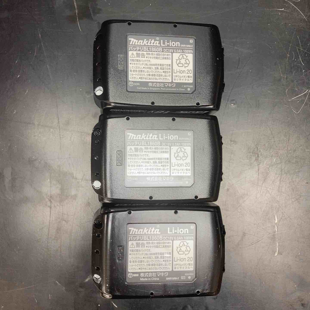 マキタ(makita) 純正 リチウムイオンバッテリー 18V/6.0Ah BL1860B 3個セット 正規品 ③【川越店】