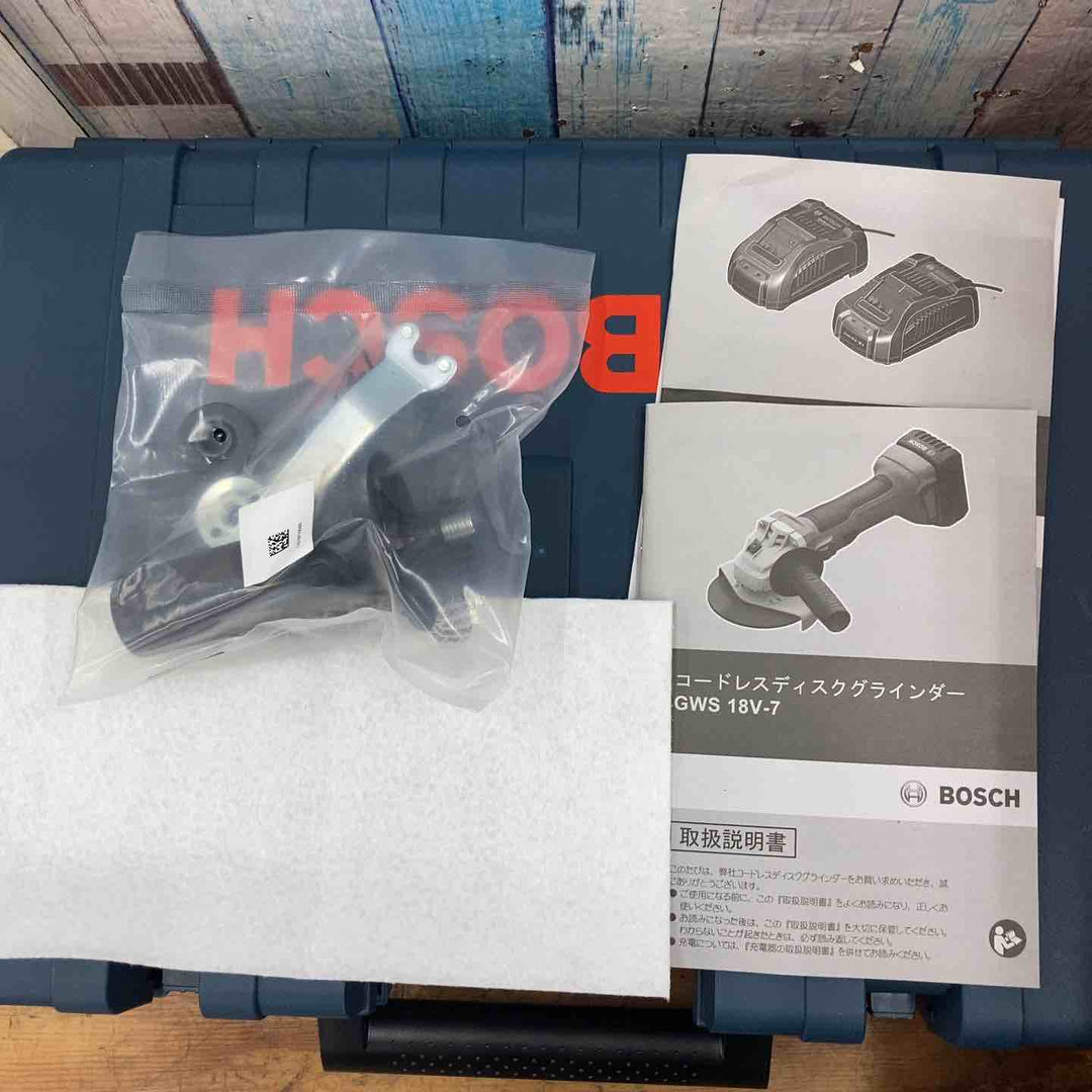 ◇ボッシュ(BOSCH) 18Vコードレスディスクグラインダー (5.0Ahバッテリー1個・充電器・キャリングケース付き) GWS18V-7【柏店】