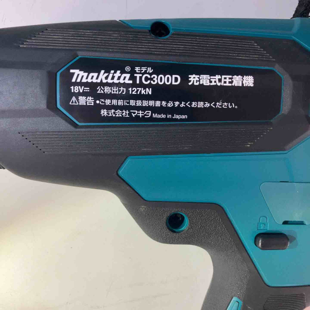 【美品】★マキタ(makita) コードレス圧着機 TC300DRG 充電回数6回　ゴム一個欠品 , ケーブルカッター付き【150AT50YC】【戸田店】
