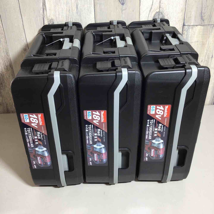 【未使用品】 限定色 マキタ makita コードレス インパクトドライバー TD173DGXAB 3台 フルセット インパクト レッド 赤 純正 純正品 【戸田店】