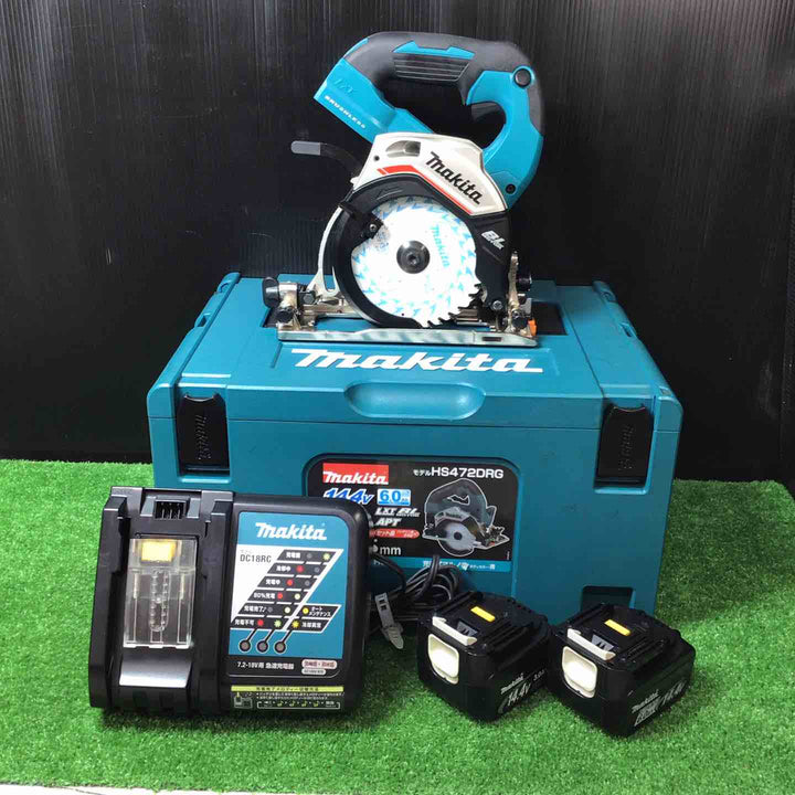 【美品】★マキタ(makita) コードレス丸のこ HS472DRG バッテリー14.4V 6.0Ah/3.0Ah 1個ずつ付き！【岩槻店】