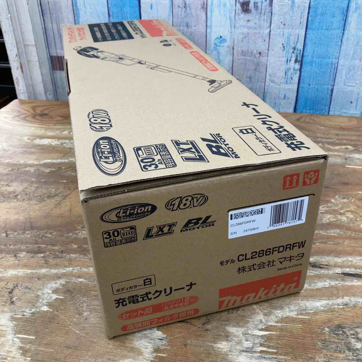 【未使用品】★マキタ(makita) コードレスクリーナー CL286FDRFW 18V サイクロン一体型 純正 バッテリー、充電器付き【柏店】