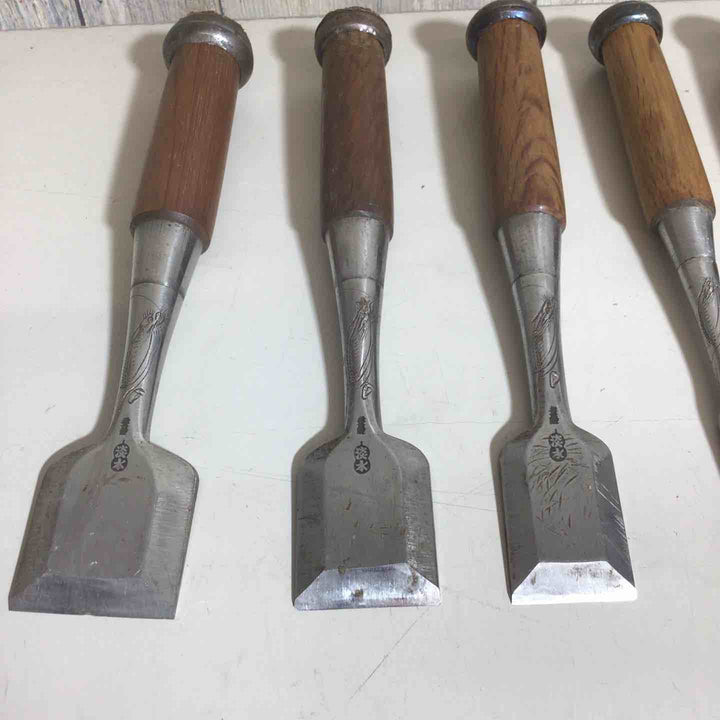 追入鑿 組鑿 淡水 紫檀柄 三つ裏 追入組鑿 10本 のみ ノミ ※1本違います【戸田店】