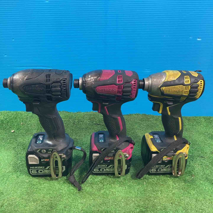 ▼ハイコーキ  日立工機 コードレスインパクトドライバ WH14DDL2 赤・黄・黒 3色セット 14.4V   【岩槻店】