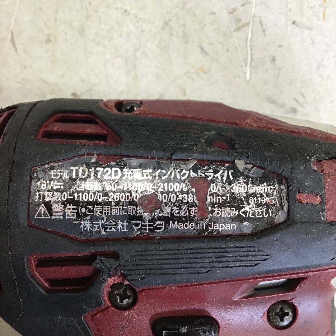 【中古品】マキタ/makita コードレスインパクトドライバー TD172DZAR 【鴻巣店】