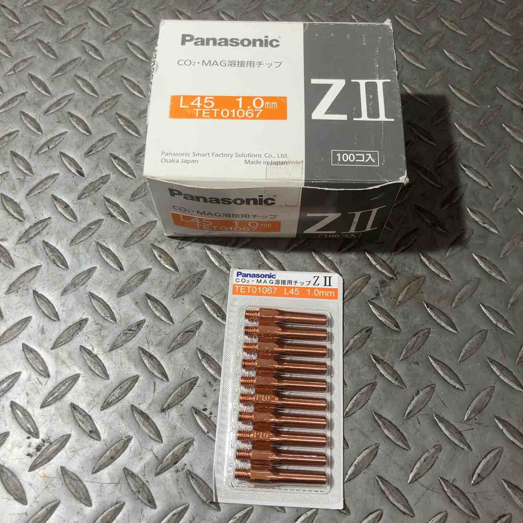 Panasonic パナソニック CO2・MAG溶接用チップ L45 1.0mm TET01067 ZⅡ 100個入り【草加店】