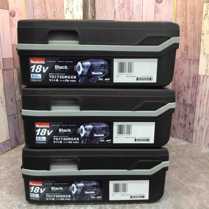 【未使用品】3台セット マキタ makita TD173DRGXB 18V 充電式インパクトドライバ 【八潮店】