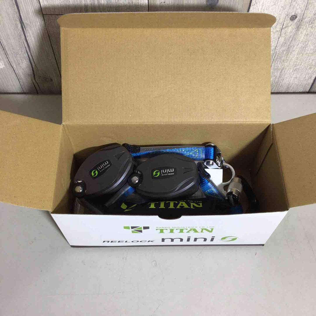 ◇タイタン(TITAN) REELOCKmini(リーロックミニ)ロック装置付き巻取器タイプ1ランヤード HL-HW-130型 ダブル フルハーネス型/胴ベルト型兼用 新規格対応【戸田店】