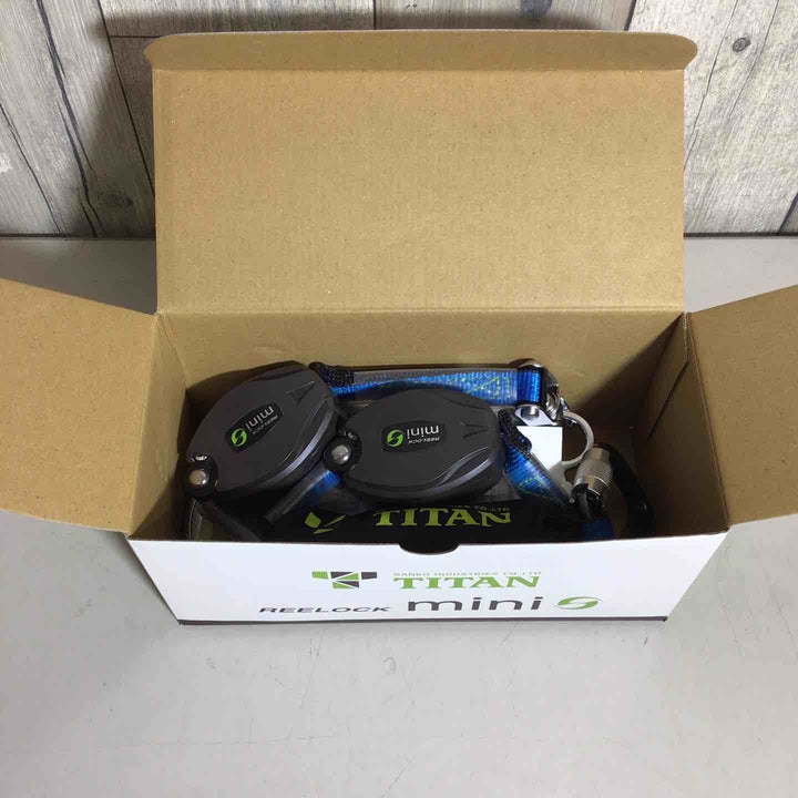 ◇タイタン(TITAN) REELOCKmini(リーロックミニ)ロック装置付き巻取器タイプ1ランヤード HL-HW-130型 ダブル フルハーネス型/胴ベルト型兼用 新規格対応【戸田店】