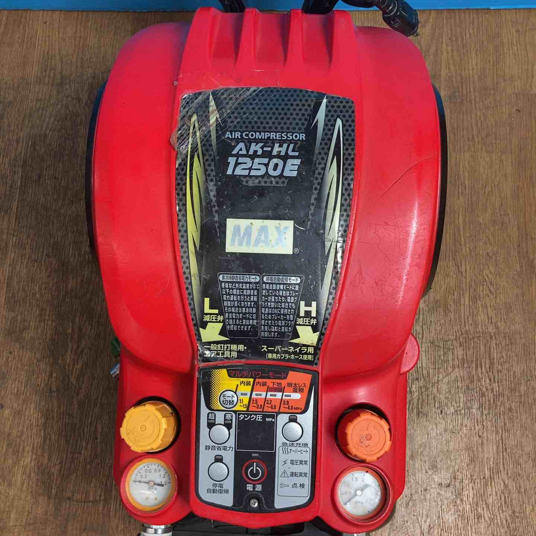【現状品】★マックス(MAX) エアコンプレッサー AK-HL1250E_レッド 動作良好♪※備考欄参照※【岩槻店】