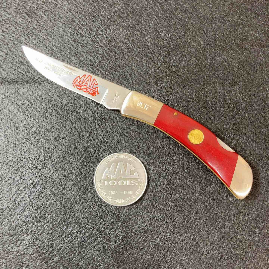 【中古美品】 マックツール(MACTOOLS) 58周年 フォールディングナイフ メダル付き 1996年 未使用長期保管品 【東大和店】