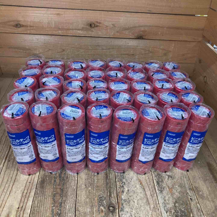 セキスイ(SEKISUI) 積水 エスロンテープ No.360 V360R01 塩化ビニル (0.2mmx19mmx10ｍ・赤)400個【所沢店】